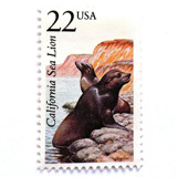 California Sea Lion Postage Stamps | North American Wildlife Series | Vintage Unused USPS Postage 22c | Pack of 10 Postage Stamps