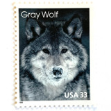 "Gray Wolf" Postage Stamps | Arctic Animals Series | Unused USPS Postage 33c | Pack of 10 Postage Stamps