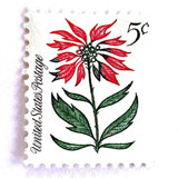 Poinsettia Postage Stamps | Christmas Issue | Christmas Stamps | Vintage Unused USPS Postage 5c | Pack of 20 Postage Stamps
