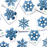 Set of 4 “Holiday Snowflakes” Stamps | Contemporary Christmas Series | Vintage Unused USPS Postage 39c | Pack of 5 Sets | 20 Individual Stamps Postage Stamps