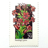 Standing Cypress Postage Stamps | American Wildflower Series | Red Flower | Botanical | Vintage Unused USPS Postage 29c | Pack of 10 Postage Stamps