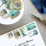 New York Vintage Postage Set | Wedding Stamps | Each Set Will Mail a 1 oz Letter | 10 Sets (50 Stamps Total) Postage Stamps