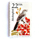 Mockingbird Postage Stamps | North American Wildlife Series | Vintage Unused USPS Postage 22c | Pack of 20 Postage Stamps