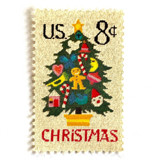 "Needlepoint Christmas Tree" Postage Stamps | Contemporary Christmas Series | Unused USPS Postage 8c | Pack of 20 Postage Stamps