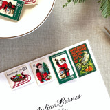 Christmas Green Vintage Postage, 10 Sets Postage Stamps