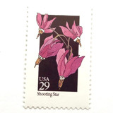 Shooting Star Postage Stamps | American Wildflower Series | Pink Flower | Botanical | Vintage Unused USPS Postage 29c | Pack of 10 Postage Stamps