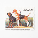 20 Cent Coonhound & American Foxhound Dog Postage Stamps // Set of 10 // UNUSED Postage Stamps