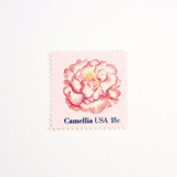 18 Cent Camellia Postage Stamps // Set of 10 // UNUSED Postage Stamps