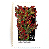 Indian Paintbrush Postage Stamps | American Wildflower Series | Red Flower | Botanical | Vintage Unused USPS Postage 29c | Pack of 10 Postage Stamps