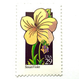 Stream Violet Postage Stamps | American Wildflower Series | Yellow Flower | Botanical | Vintage Unused USPS Postage 29c | Pack of 10 Postage Stamps