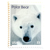 "Polar Bear" Postage Stamps | Arctic Animals Series | Unused USPS Postage 33c | Pack of 20 Postage Stamps