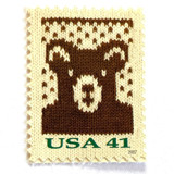 Holiday Knits “Bear” Postage Stamps | Contemporary Christmas Series | Vintage Unused USPS Postage 41c | Pack of 10 Postage Stamps