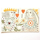 King & Queen of Hearts Postage Stamps | Love Series | Playing Cards | Wedding Stamps | Valentine | Vintage Unused USPS Postage 44c ea/ 88c per set | Pack of 10 Individual 44c Stamps Postage Stamps