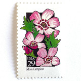 Moss Campion Postage Stamps | American Wildflower Series | Purple Pink Flower | Botanical | Vintage Unused USPS Postage 29c | Pack of 10 Postage Stamps