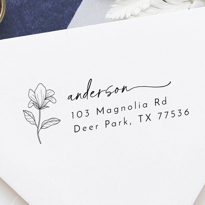 Floral Address Stamp Self Inking Return Address Stamp Stamps by