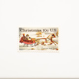 10 Cent Currier & Ives 'Winter Road' Postage Stamps // Set of 10 // UNUSED Postage Stamps