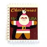 "Santa Ornament" Postage Stamps | Contemporary Christmas Series | Unused USPS Postage 15c | Pack of 20 Postage Stamps