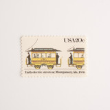 20 Cent Early Electric Streetcar, Montgomery, Ala, 1886 Postage Stamps // Set of 10 // UNUSED Vintage Stamps Postage Stamps