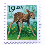 "Fawn" Postage Stamps | Christmas Holidays | Flora and Fauna Series | Unused USPS Postage 19c | Pack of 20 Postage Stamps