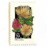 Ohi'a Lehua Postage Stamps | American Wildflower Series | Yellow Red Flower | Hawaiian Botanical | Vintage Unused USPS Postage 29c | Pack of 10 Postage Stamps