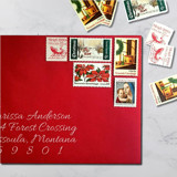 Holiday Vintage Postage Set | Christmas Greetings | One Ounce | Set of 5 Postage Stamps