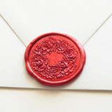 Rose Wreath- Customizable Color- Hand-Crafted Wax Seals- Set of 25 Wax Seals