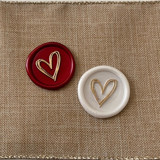 Custom Heart Wax Seals with Gold or Silver Accent (Set of 10) Wax Seals