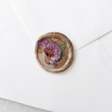 Purple Mums in Blush Gold Marble Wax Seals | Pack of 10 Wax Seals