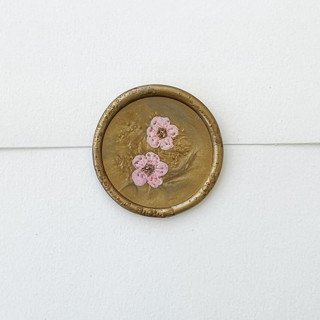 Pink Forget me nots Wax Seal in Gold | Pack of 10 Wax Seals