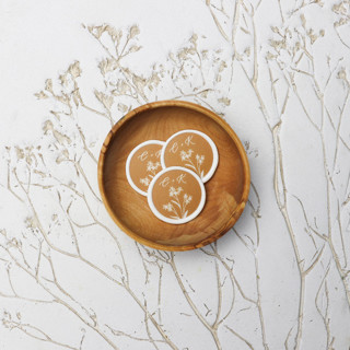 Custom Monogram Terracotta With White Daisies Wax Seals | Set of 25 Wax Seals