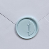 Customizable Color "I" Monogrammed Self-adhesive Wax Seals, Set of 5 Wax Seals