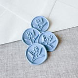 Dusty Blue Lily of the Valley 3D wax seal stickers | Set of 10 Wax Seals