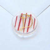 Striped Playful Cursive Monogram- Customizable- Set of 25 Hand-crafted  Clear Wax Seals Wax Seals