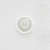 Custom Green Floral Wreath with Monogram Wax Seals | Set of 25 Wax Seals
