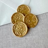 Classic Gold floral pattern 3D wax seal stickers | Set of 10 Wax Seals