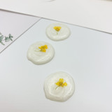 Pressed Flower Ivory Wax Seal Yellow Flower Set Of 6 Wax Seals