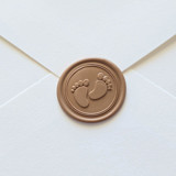 Baby Feet- Mocha -  Hand-crafted Wax Seals- Set of 25 Wax Seals