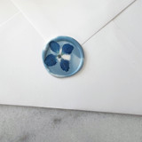 Blue Hydrangea in Dusty Blue Marble Wax Seal | Pack of 10 Wax Seals