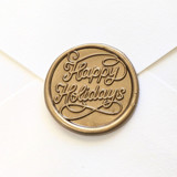 Happy Holidays- Customizable Color- Set of 25 Hand-crafted Wax Seals Wax Seals