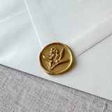 Classic Gold Lily of the Valley 3D wax seal stickers | Set of 10 Wax Seals