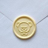 Customizable Color Teddy Bear Self-adhesive Wax Seals, Set of 5 Wax Seals