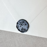 Black floral pattern 3D wax seal stickers | Set of 10 Wax Seals