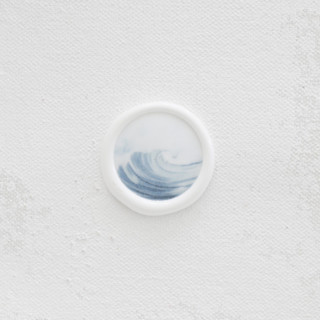 Blue Ocean Wave Vellum Wax Seals | Set of 25 Wax Seals