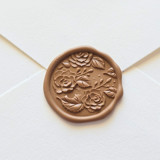 Vintage Rose- Mocha -  Hand-crafted Wax Seals- Set of 25 Wax Seals
