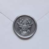 Customizable Color Rudolph Reindeer Wax Seals, Self-Adhesive Seals, Set of 5 Wax Seals