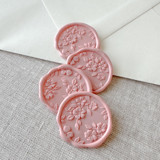 Dusty Rose floral pattern 3D wax seal stickers | Set of 10 Wax Seals