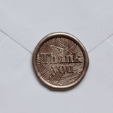 Customizable Color Thank You Print Self-Adhesive Wax Seals, Set of 5 Wax Seals