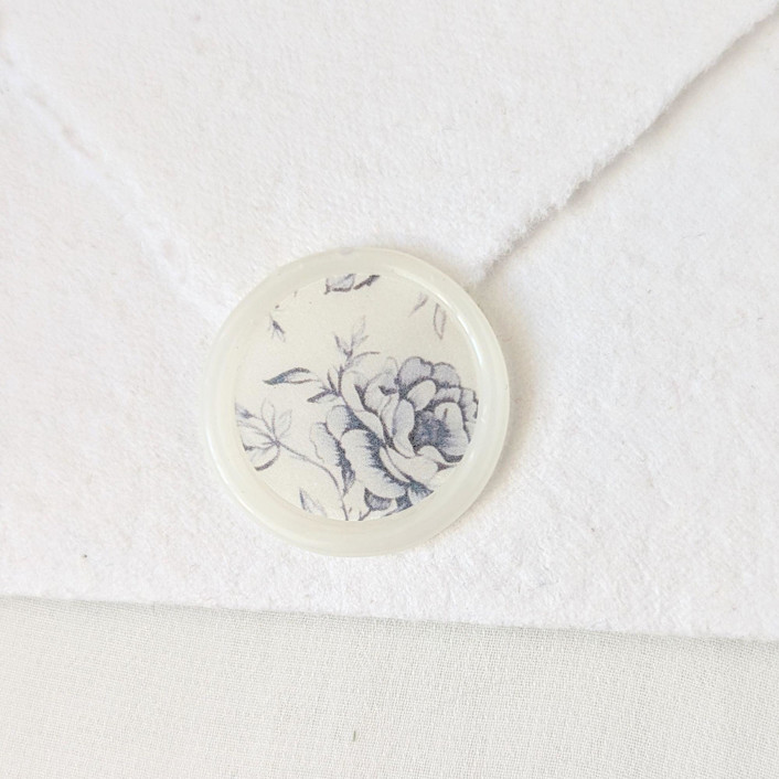 Rose Toile A BlueGray Floral Toile Pattern on Vellum Wax Set of 25