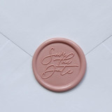 Customizable Color Save the Date Self-adhesive Wax Seals in Cursive, Set of 5 Wax Seals