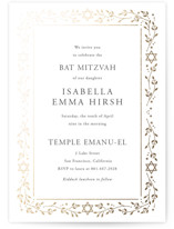 Hanukkah Star Foil-Pressed Mitzvah Invitations